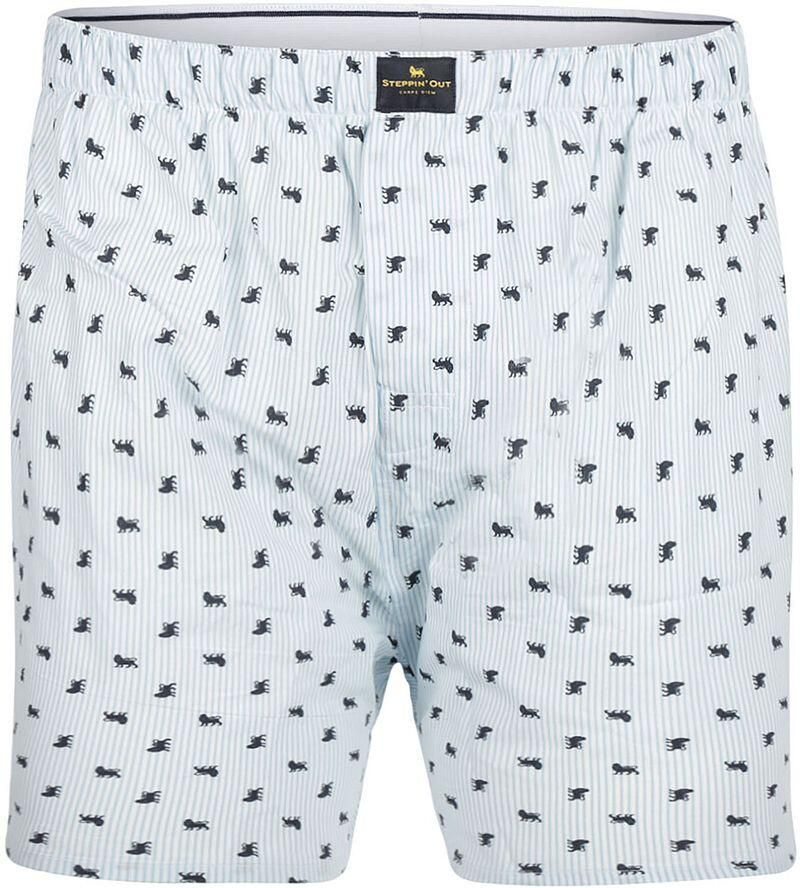 Steppin' Out Boxershort Poplin Print Lichtblauw - Foto 2
