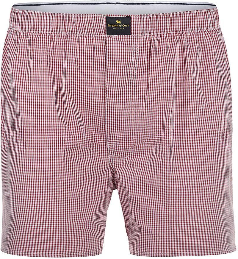 Steppin' Out Boxershort Poplin Ruiten Rood