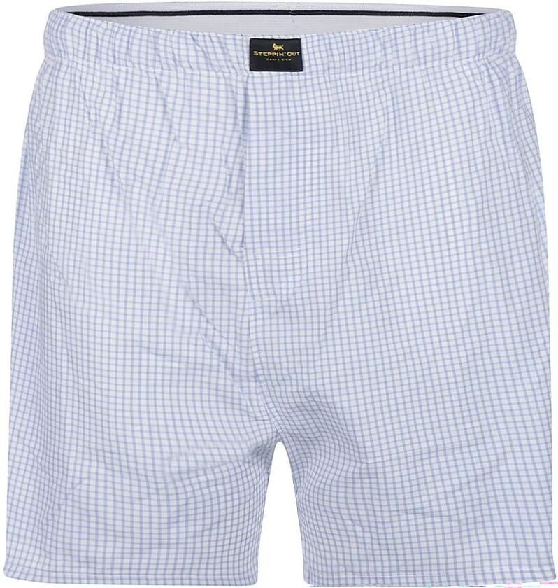 Steppin' Out Boxershort Ruit Lichtblauw