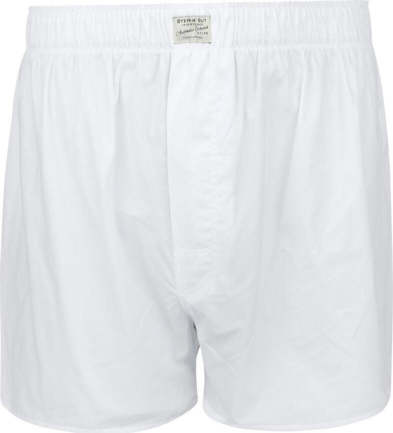 Steppin' Out Boxershort Solid Poplin Wit