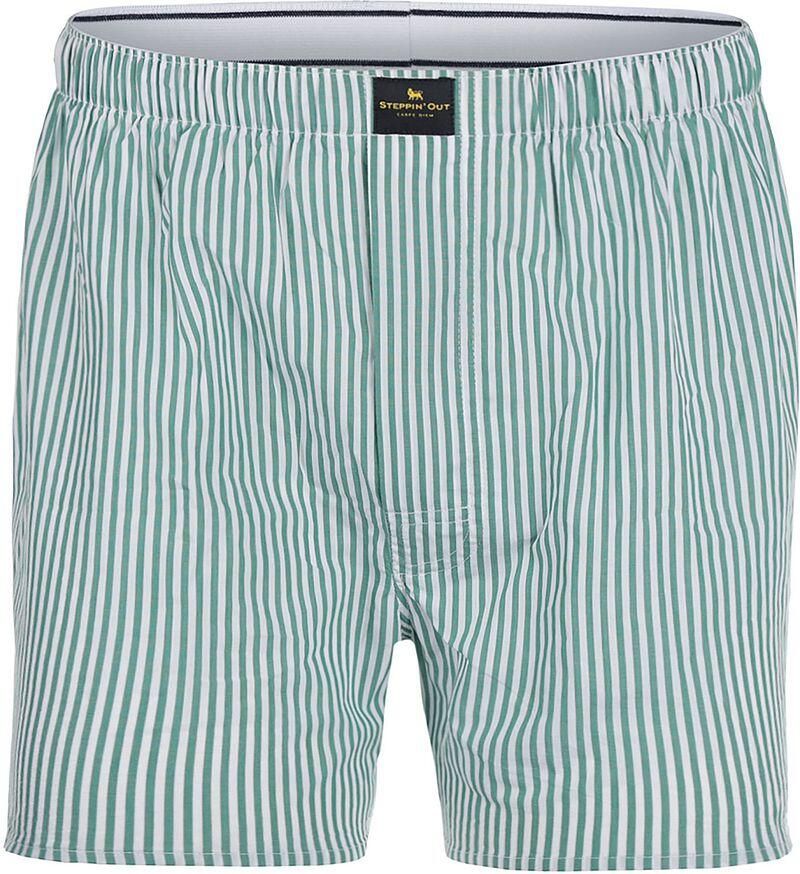 Steppin' Out Boxershort Streep Poplin Groen