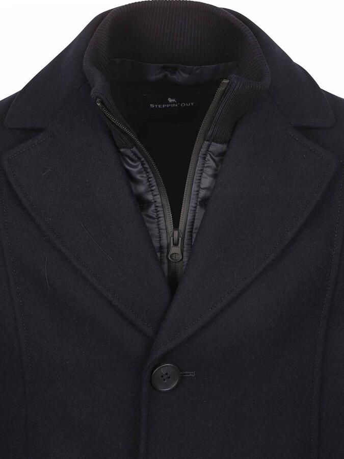 Steppin' Out Caban Coat Wol Navy - Foto 3