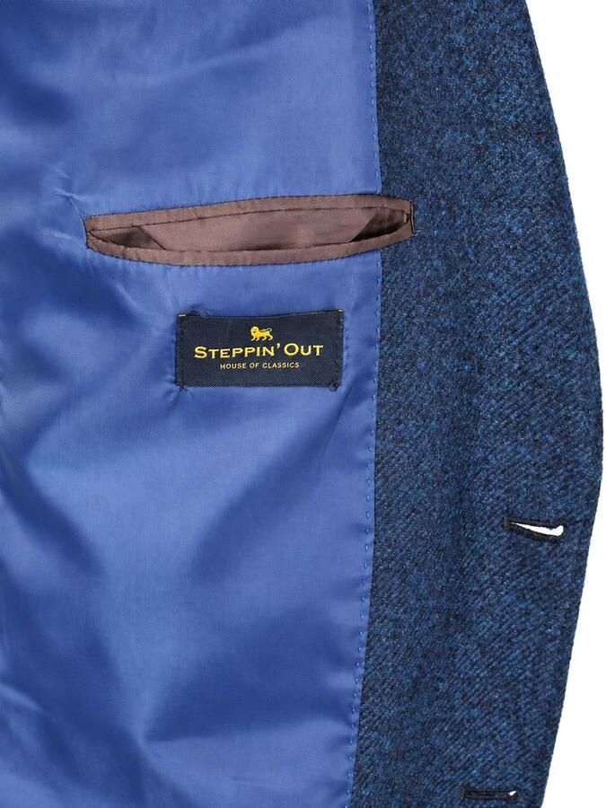Steppin' Out Colbert Lamswol Tweed Blauw - Foto 3