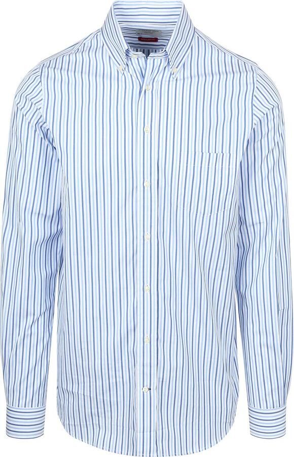 Steppin' Out Extra Lange Mouwen Overhemd Streep Blauw