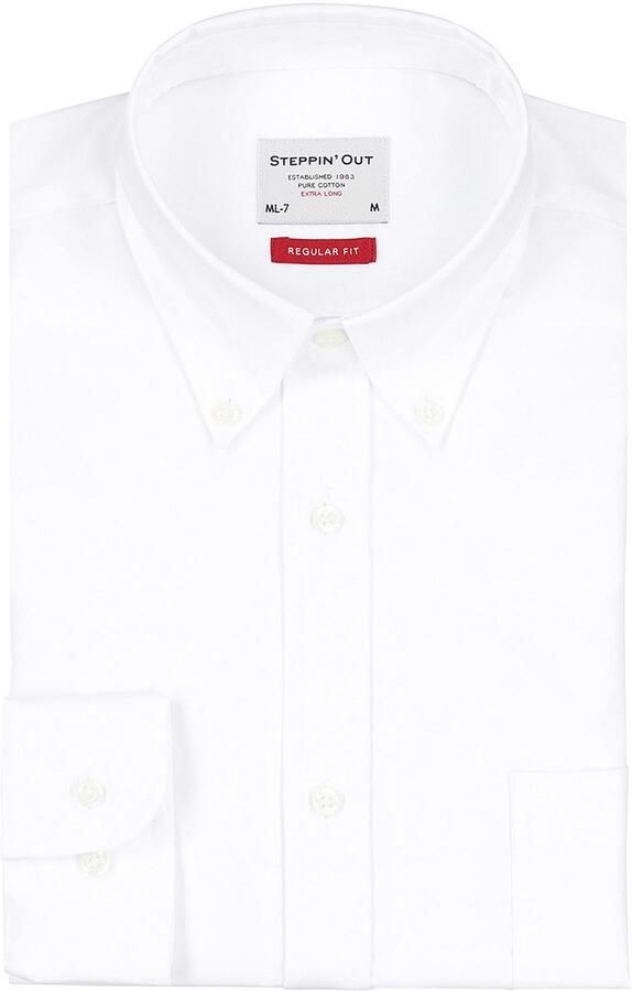 Steppin' Out Extra Long Sleeves Overhemd Twill Wit