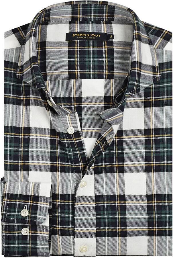 Steppin' Out Flanel Overhemd Ruit Zwart Groen