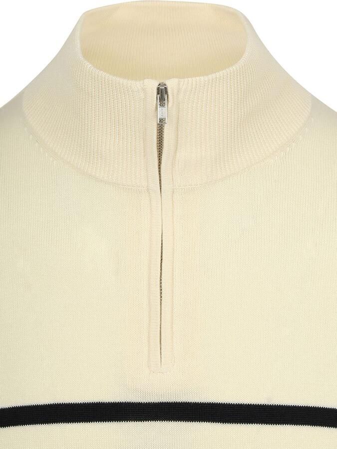Steppin' Out Half-Zip Trui Breton Stripe Ecru - Foto 2
