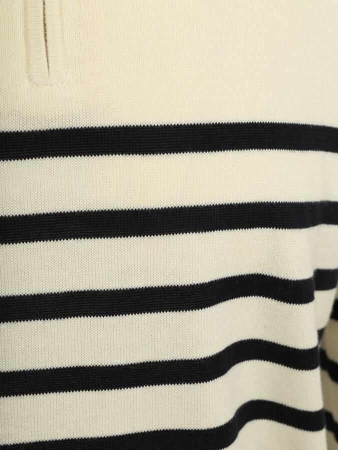 Steppin' Out Half-Zip Trui Breton Stripe Ecru - Foto 3
