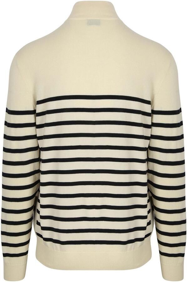 Steppin' Out Half-Zip Trui Breton Stripe Ecru - Foto 4