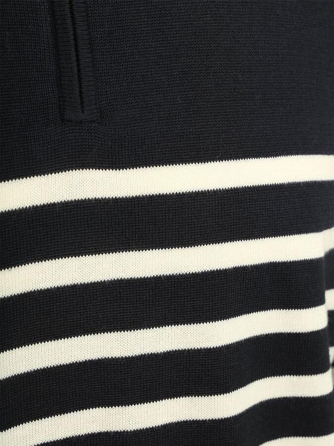 Steppin' Out Half-Zip Trui Breton Stripe Navy - Foto 4