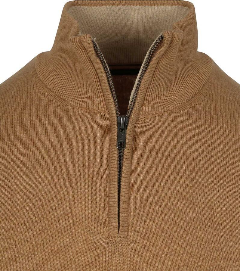 Steppin' Out Half-Zip Trui Cotton Cashmere Camel