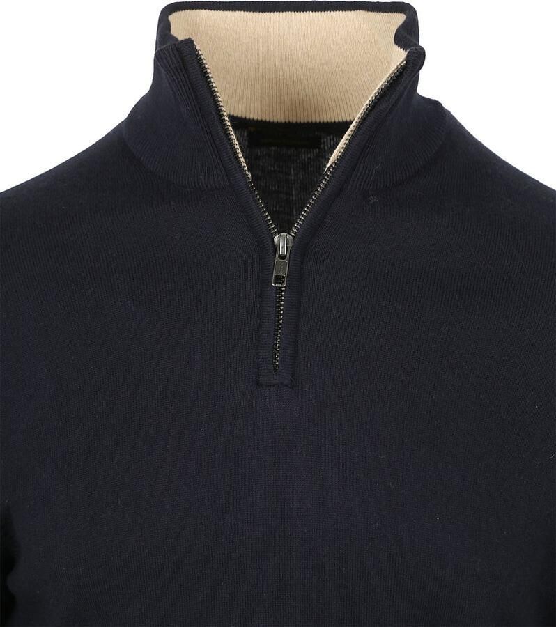 Steppin' Out Half-Zip Trui Cotton Cashmere Navy