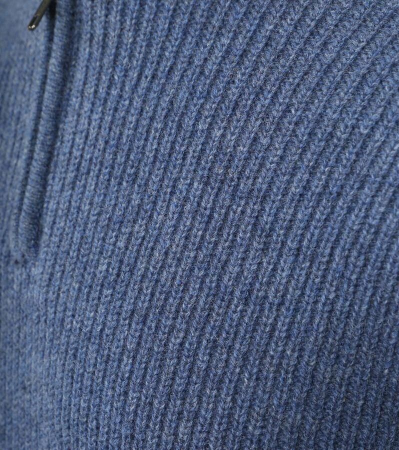 Steppin' Out Half Zip Trui Lamswol Mid Blauw