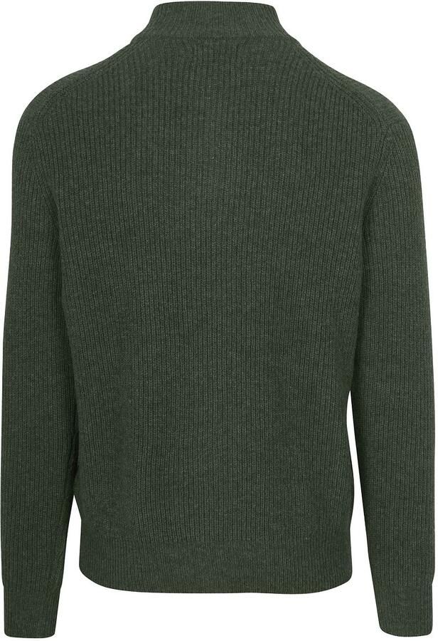 Steppin' Out Half Zip Trui Lamswol Olijfgroen - Foto 2