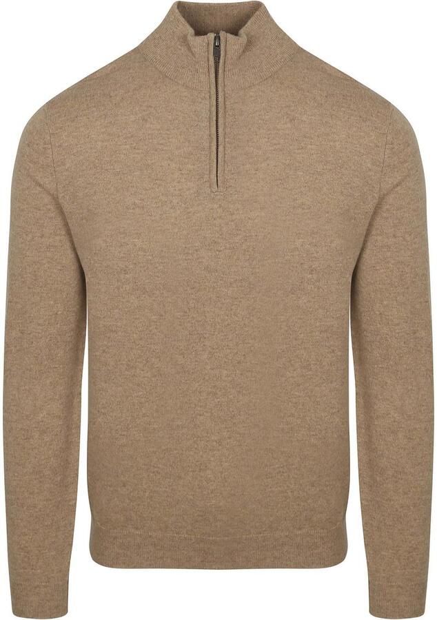 Steppin' Out Half Zip Trui Merinowol Beige