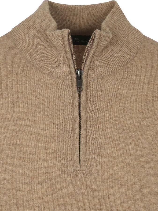 Steppin' Out Half Zip Trui Merinowol Beige - Foto 2