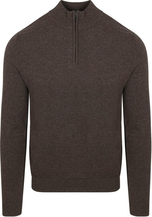 Steppin' Out Half Zip Trui Merinowol Bruin