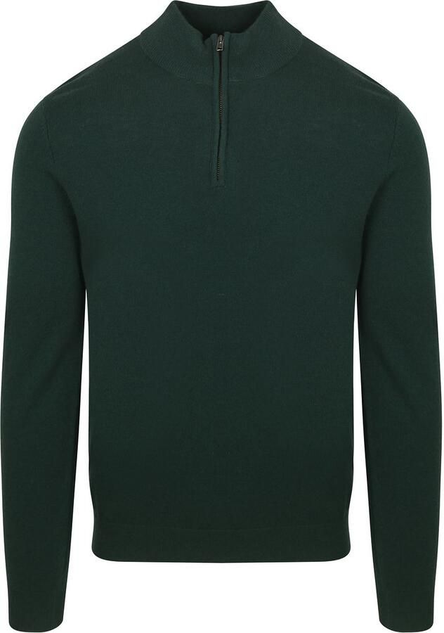 Steppin' Out Half Zip Trui Merinowol Caccia Groen