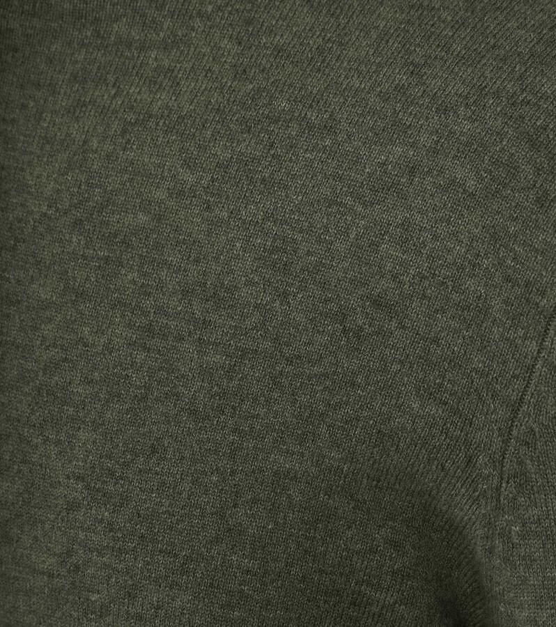 Steppin' Out Half Zip Trui Merinowol Olijfgroen