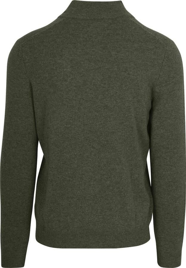 Steppin' Out Half Zip Trui Merinowol Olijfgroen - Foto 2