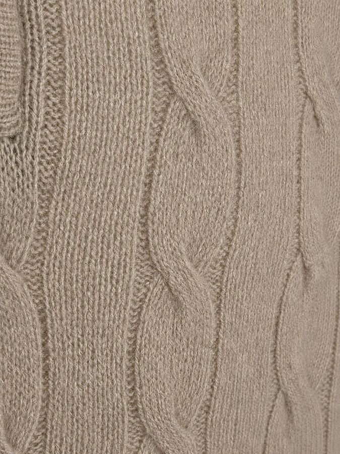 Steppin' Out Lau Pull Merino Half Zip Cable Beige - Foto 2