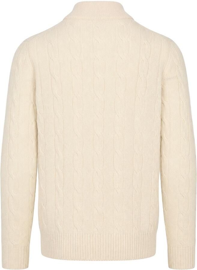 Steppin' Out Lau Pull Merino Half Zip Cable Ecru - Foto 3