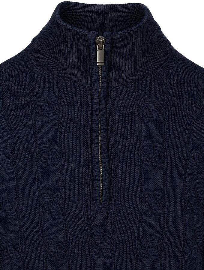 Steppin' Out Lau Pull Merino Half Zip Cable Navy - Foto 2