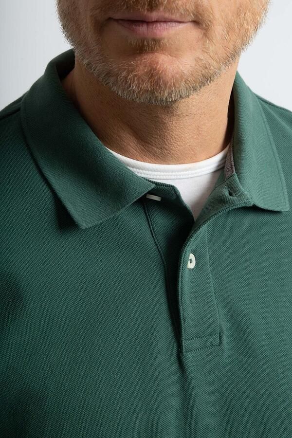 Steppin' Out Longsleeve Polo Piqué Klassiek Donkergroen - Foto 5