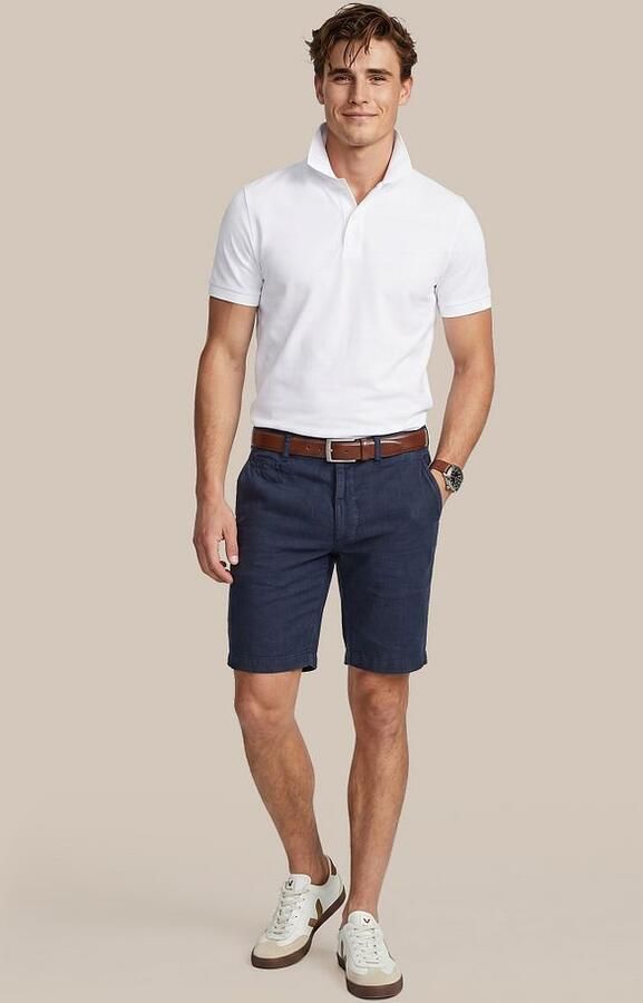Steppin' Out Milwau Short Linen Navy - Foto 5