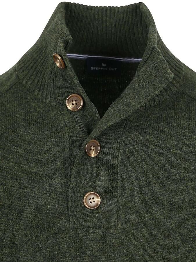 Steppin' Out Mocker Trui Lamswol Groen