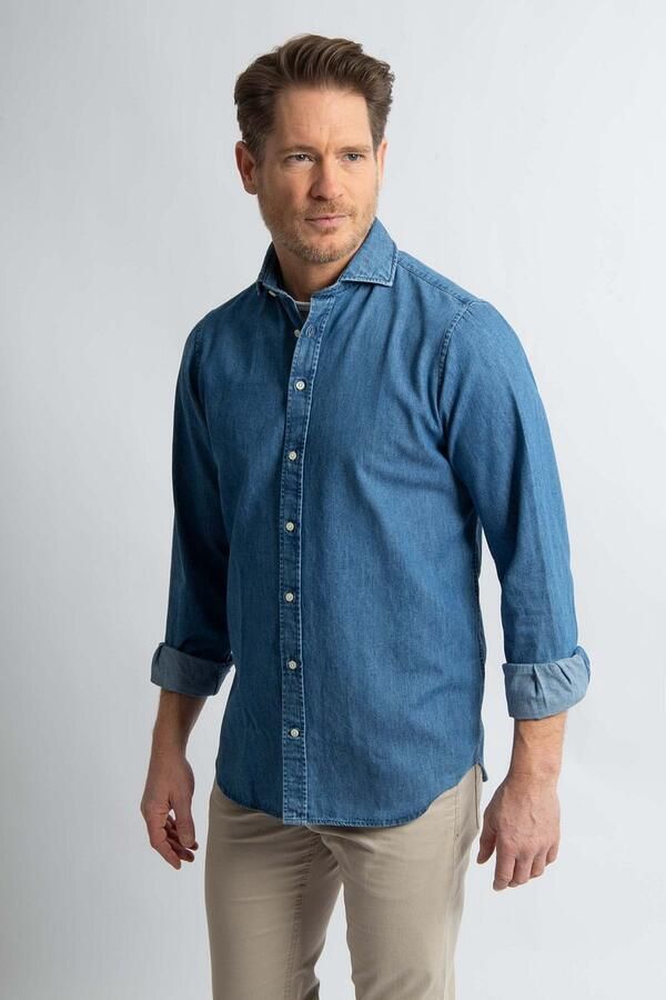 Steppin' Out Overhemd Chambray Blauw - Foto 2