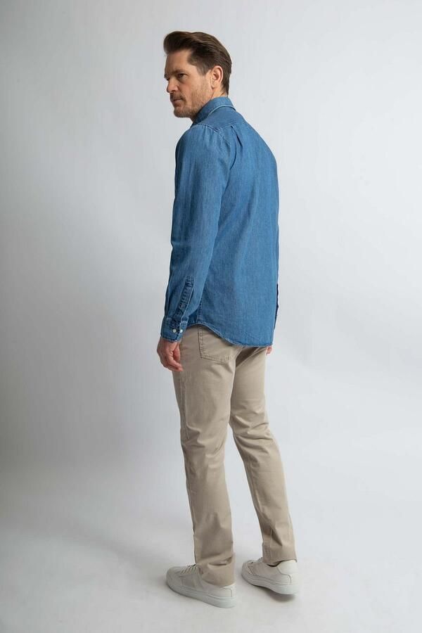 Steppin' Out Overhemd Chambray Blauw - Foto 4