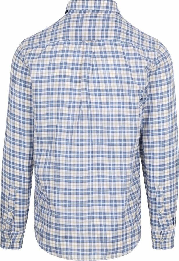 Steppin' Out Overhemd Linen Cotton Checks Blauw Sand - Foto 4