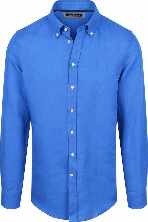 Steppin' Out Overhemd Linen Cotton Cobalt