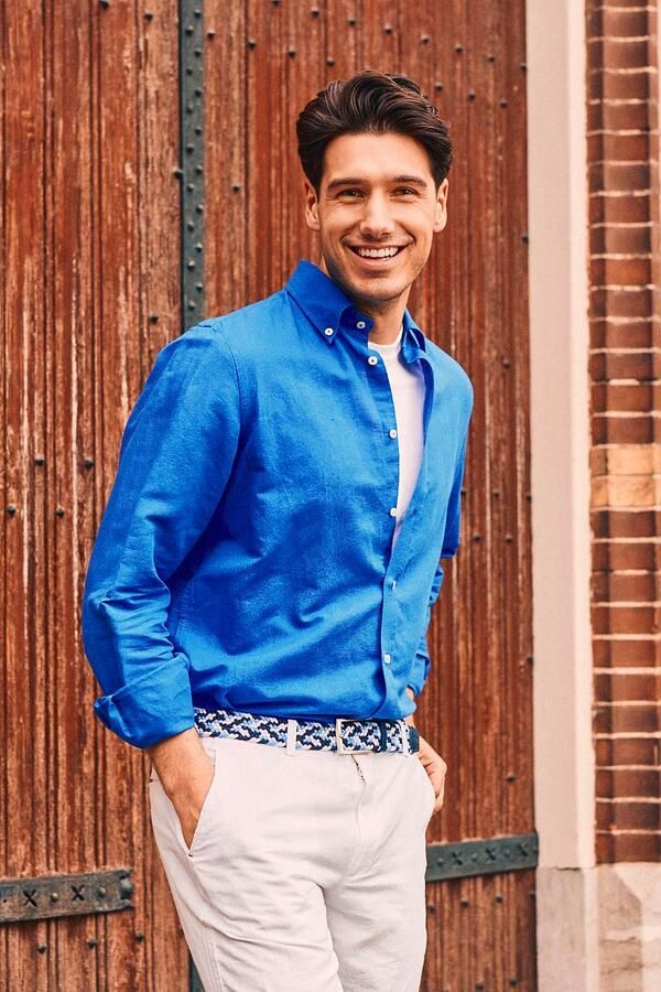 Steppin' Out Overhemd Linen Cotton Cobalt - Foto 4