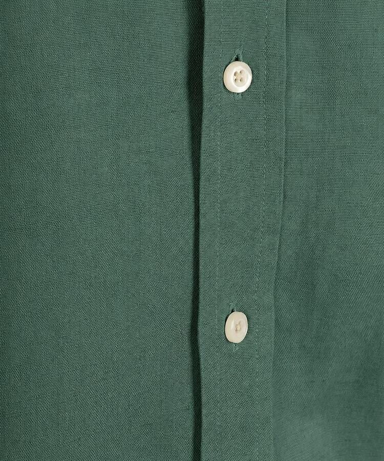 Steppin' Out Overhemd Linen Cotton Donkergroen - Foto 2