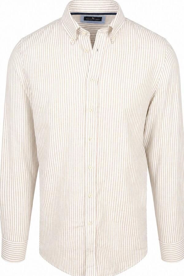 Steppin' Out Overhemd Linen Cotton Streep Sand