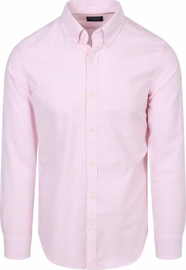 Steppin' Out Overhemd Oxford Streep Roze