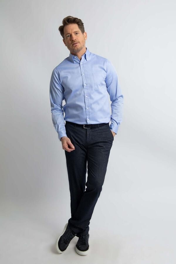 Steppin' Out Overhemd Regular-fit Dobby Lichtblauw Regular-fit - Foto 4