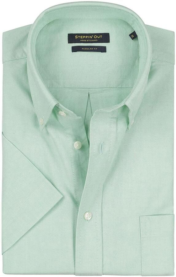 Steppin' Out Overhemd regular fit korte mouw Light Green