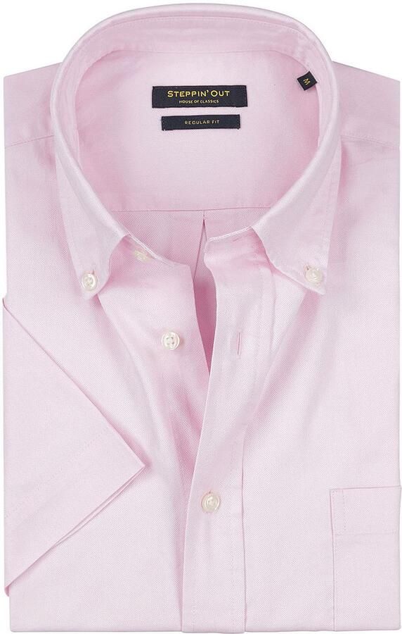 Steppin' Out Overhemd regular fit korte mouw Light Pink