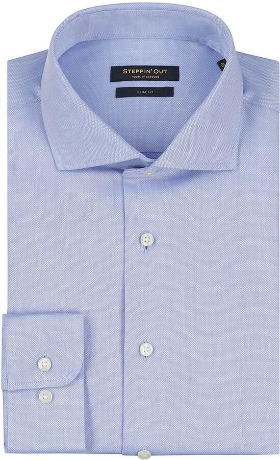 Steppin' Out Overhemd Slim-Fit Dobby Lichtblauw