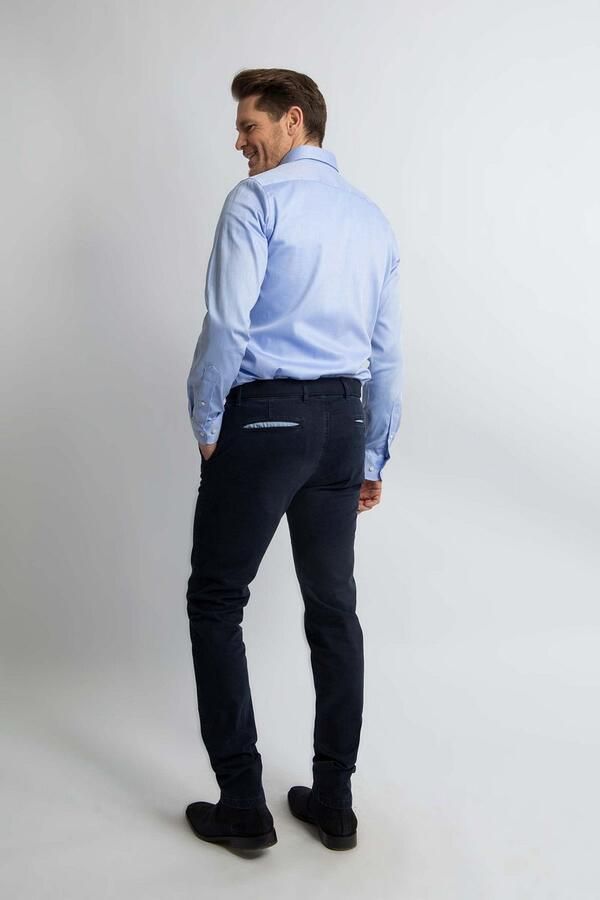 Steppin' Out Overhemd Slim-Fit Dobby Lichtblauw - Foto 5