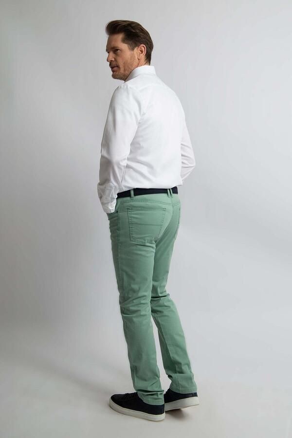 Steppin' Out Overhemd Slim-Fit Dobby Wit - Foto 5