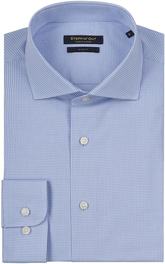 Steppin' Out Overhemd Slim-Fit Ruit Lichtblauw