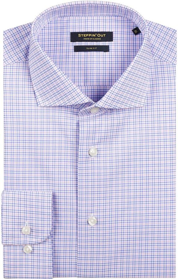 Steppin' Out Overhemd Slim-Fit Ruiten Blauw Rood