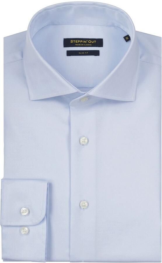 Steppin' Out Overhemd Slim-Fit Twill Lichtblauw