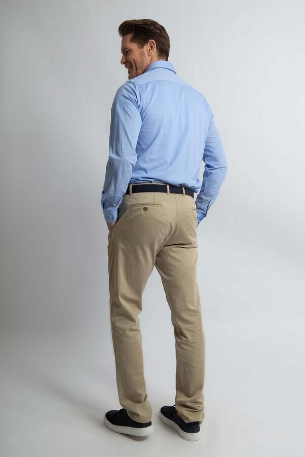 Steppin' Out Overhemd Stretch Piqué Lichtblauw - Foto 3