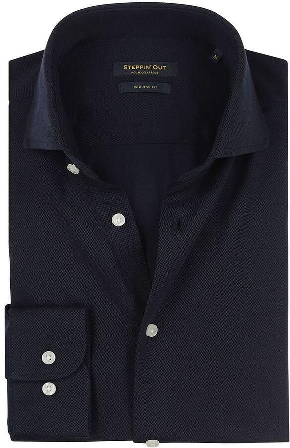 Steppin' Out Overhemd Stretch Piqué Navy