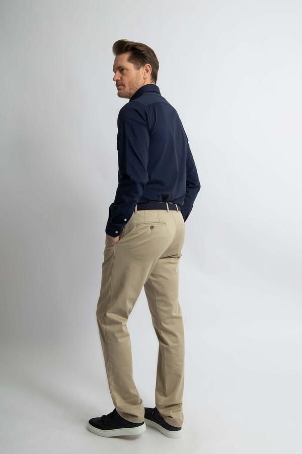 Steppin' Out Overhemd Stretch Piqué Navy - Foto 4